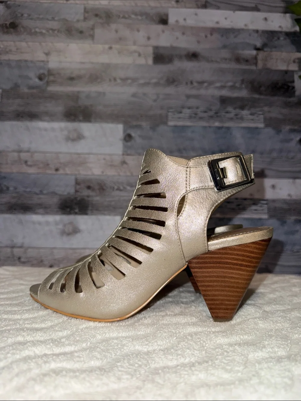 Coach Metallic Gold Strappy Heels